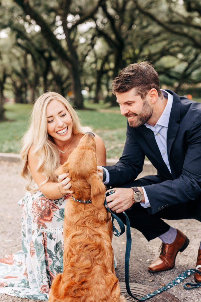 photo of couple with dog - date night ideas in houston